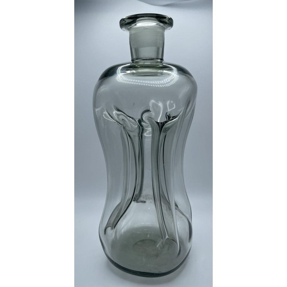 Holmegaard Kluk Kluk Indented Clear‎ Glass Decanter-No Stopper VINTAGE